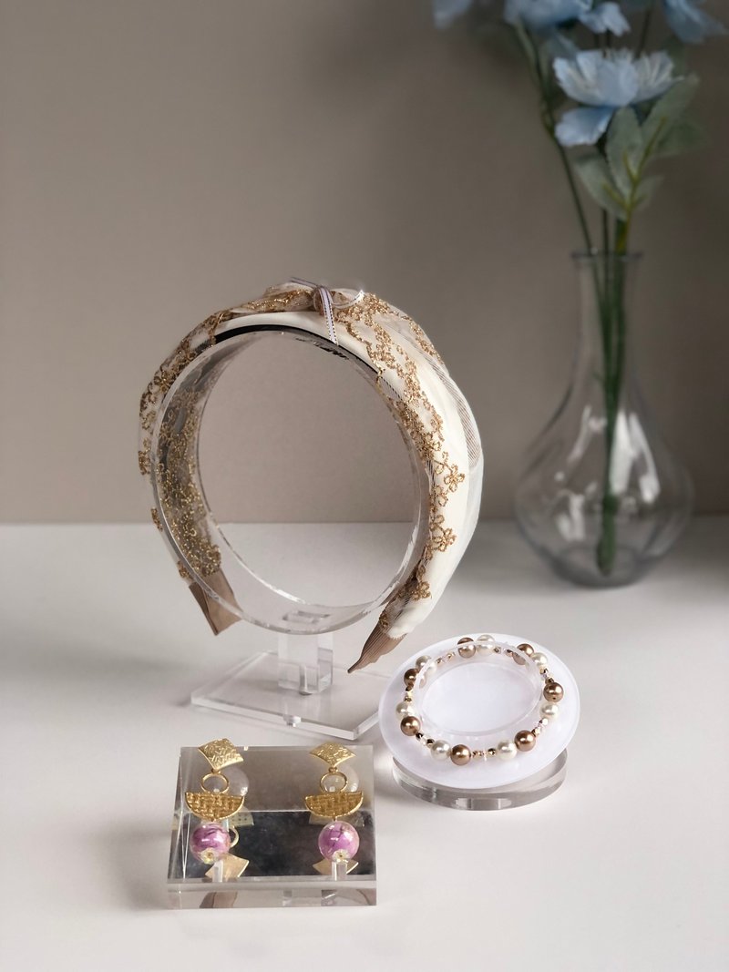 原创套系宫廷款发箍耳环手链   可单拍 - 发带/发箍 - 其他材质 金色