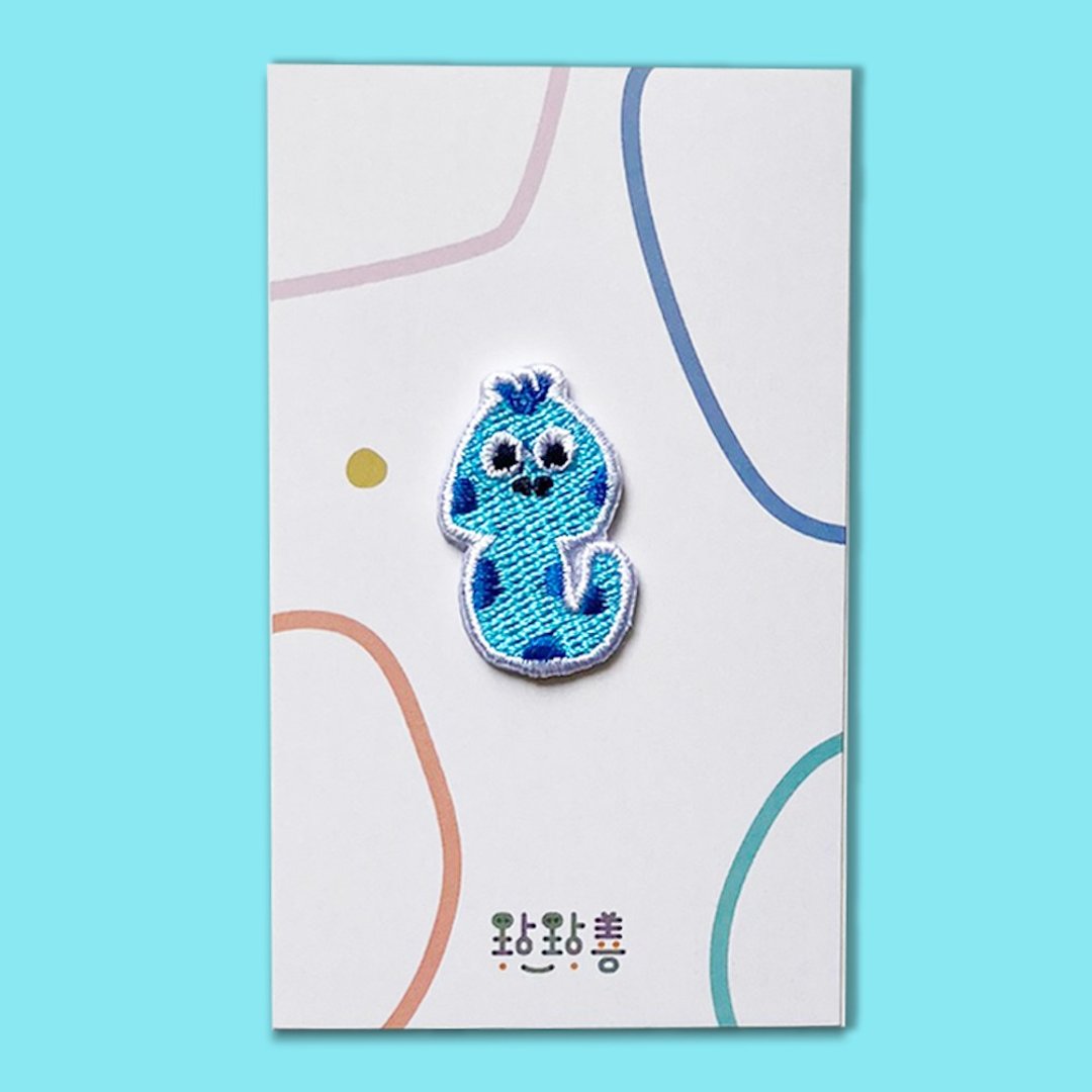 童趣刺绣贴 青娇 - 徽章/别针 - 绣线 蓝色