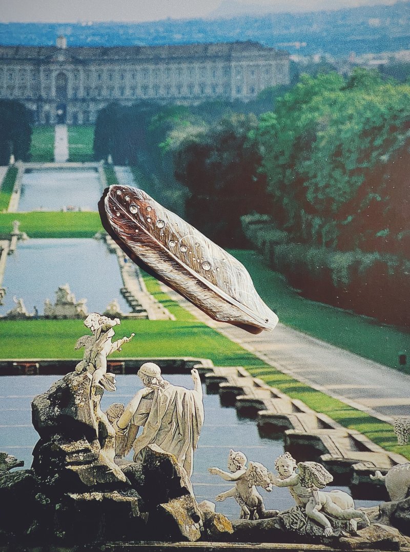 木刻手绘坠饰 - 羽毛 - 其他 - 木头 咖啡色