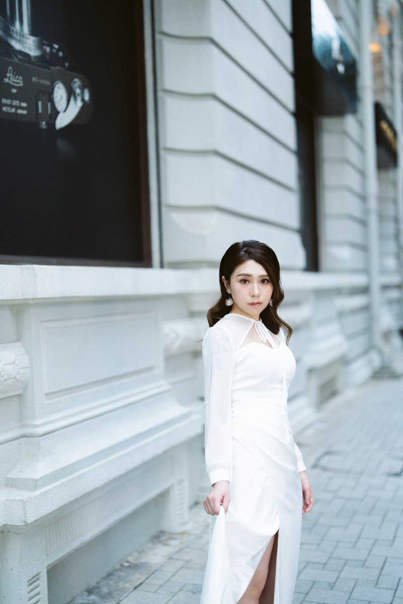 WhiteLits香港自家设计轻婚纱 - 洋装/连衣裙 - 丝．绢 白色