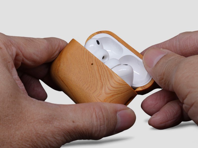【免费定制化服务】台湾桧木 AirPods全系列 全实木耳机壳 - 耳机收纳 - 木头 金色
