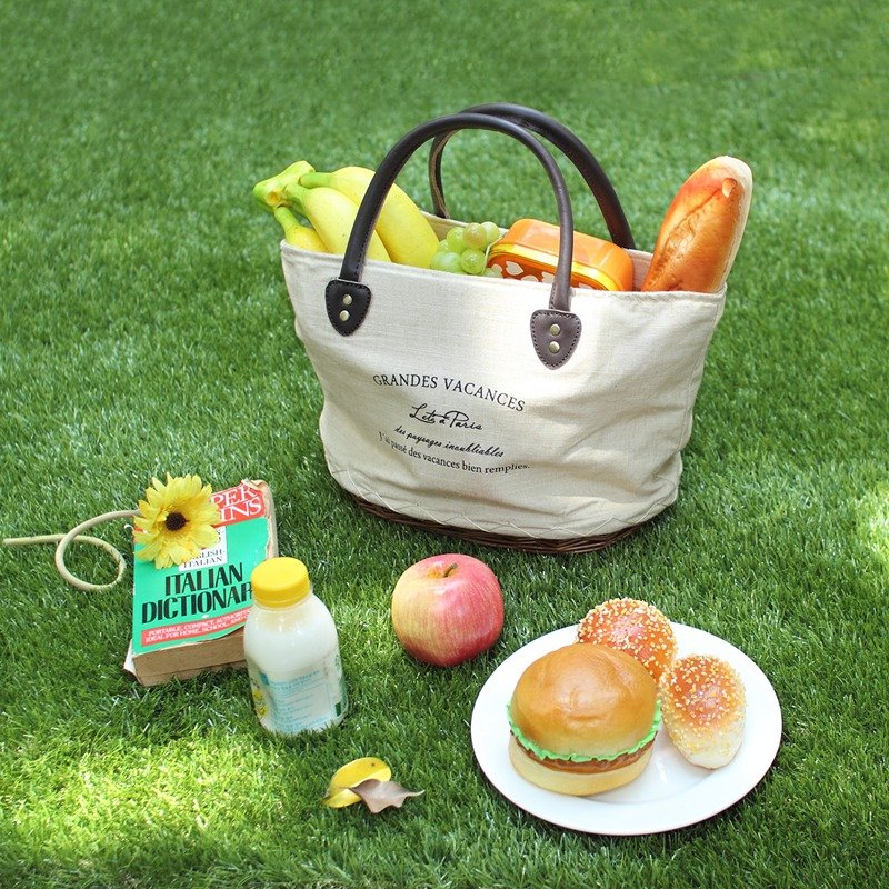 小巴黎麻布藤编包-浅色(特惠699) - 其他 - 棉．麻 卡其色