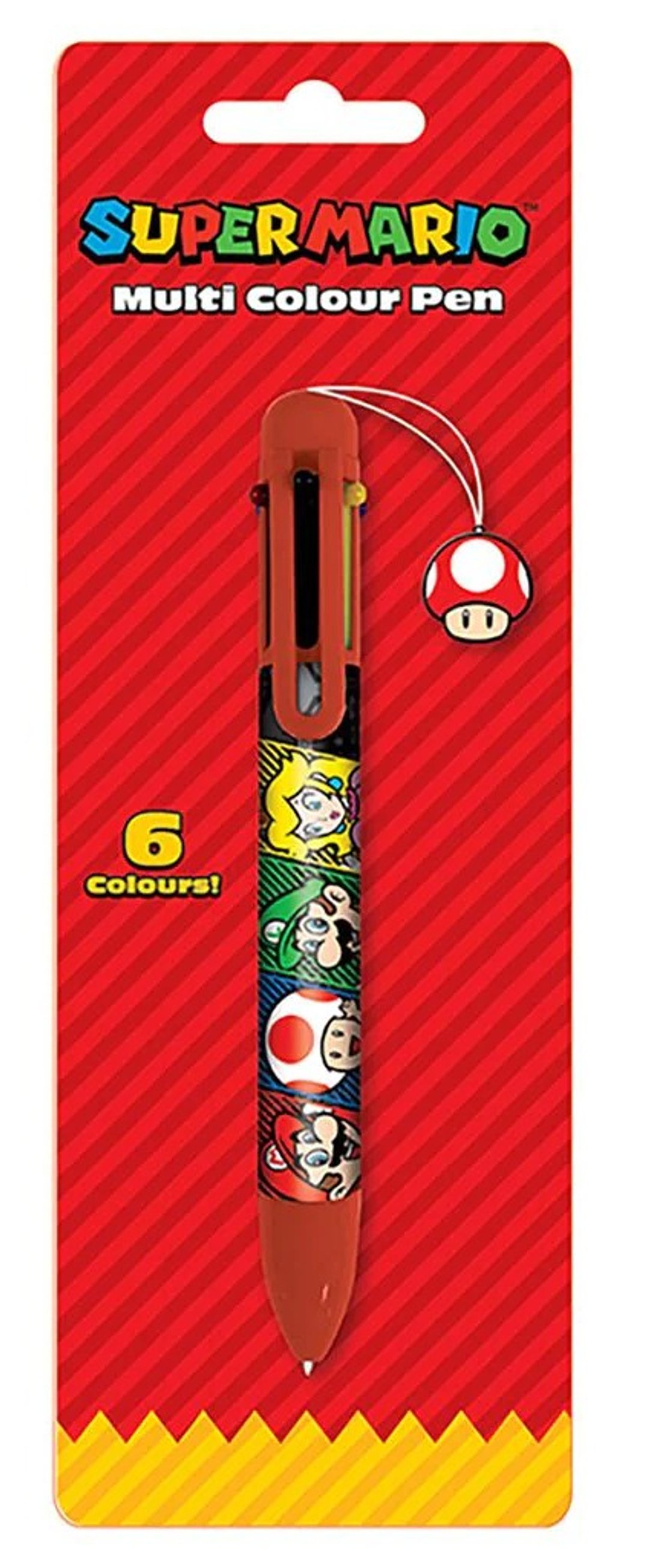 【任天堂】玛利欧 蘑菇角色多色笔/Super Mario - 圆珠笔/中性笔 - 塑料 红色