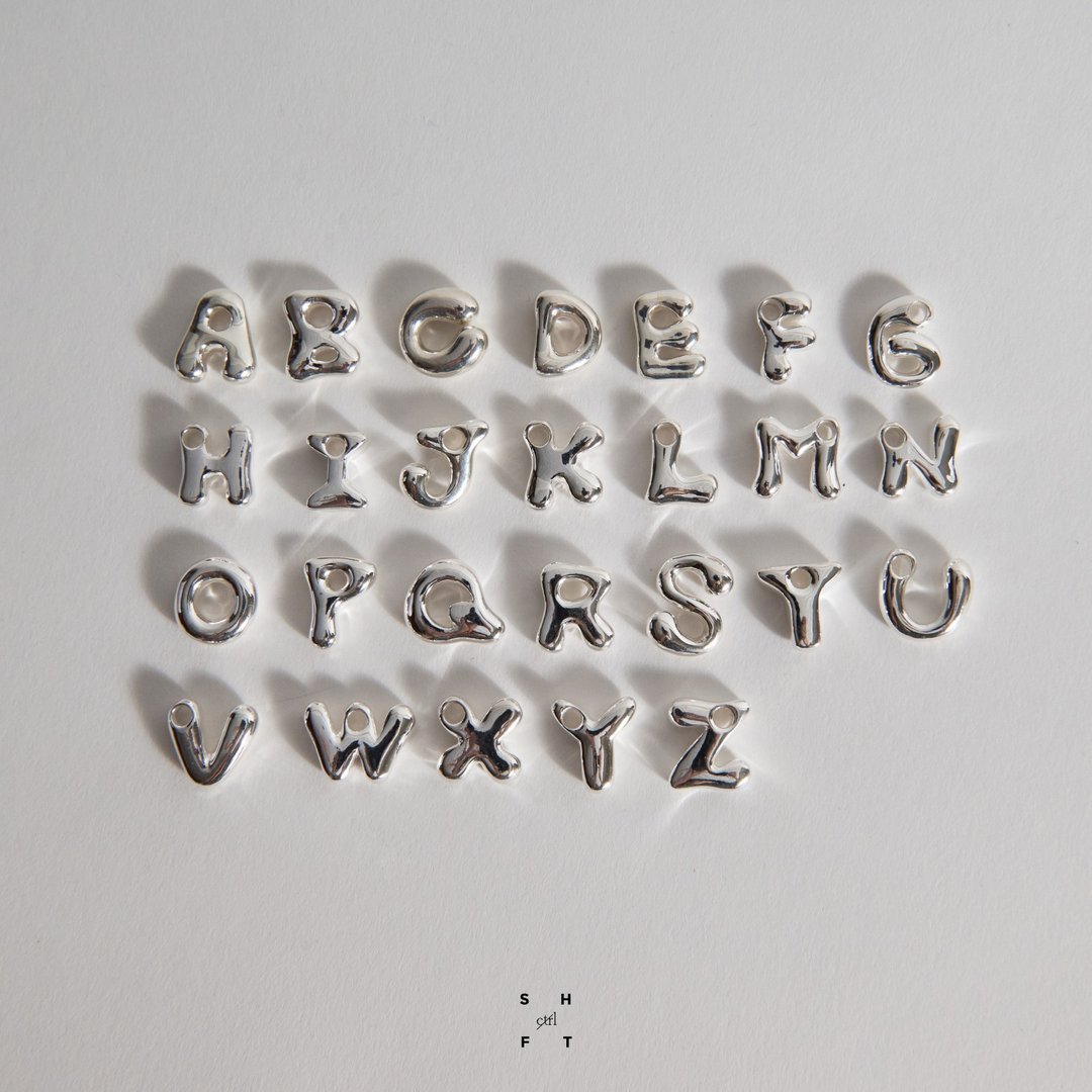 (Best seller) Ctrlshift - Alphabet necklace - 项链 - 纯银 银色