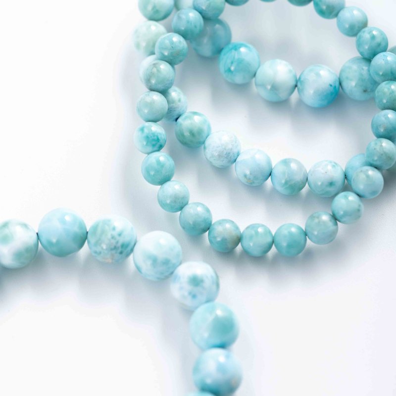 海纹石拉利玛石手链 | 天然水晶手链礼物 - 手链/手环 - 水晶 蓝色