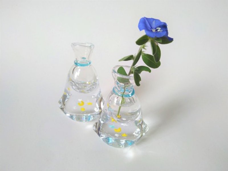 One-wheeled insertion of the moon and stars - 花瓶/陶器 - 玻璃 透明