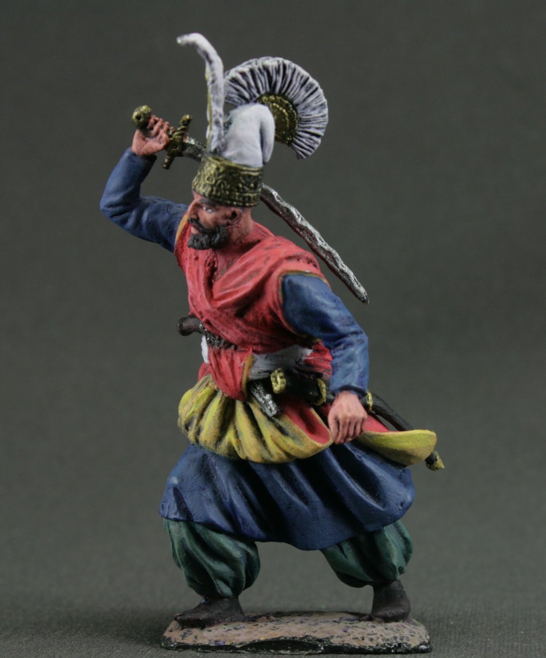 ギフトの置物 Janissary, Handmade miniature Toy tin soldier 54 mm Gift for him - 玩偶/公仔 - 其他金属 多色