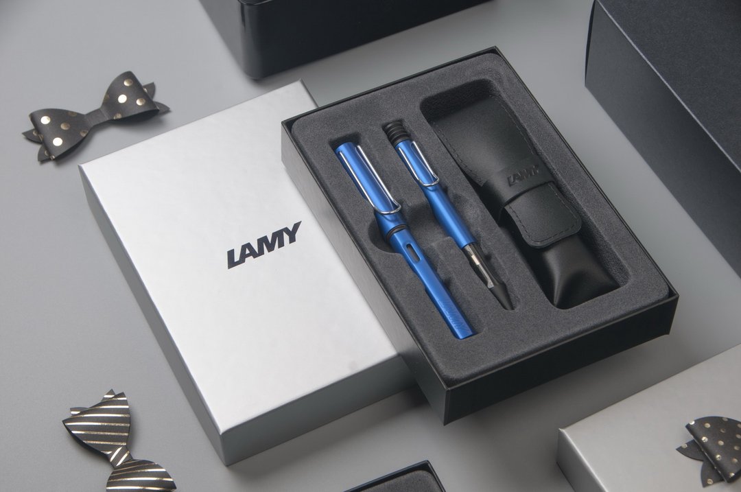 LAMY 双入笔套礼盒  (钢笔+原子笔) / Al star  恒星系列-海水蓝 - 钢笔 - 铝合金 蓝色