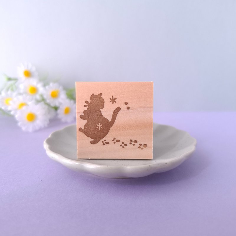 不小心踩到脚印 猫咪 印章 - 印章/印台 - 橡胶 透明