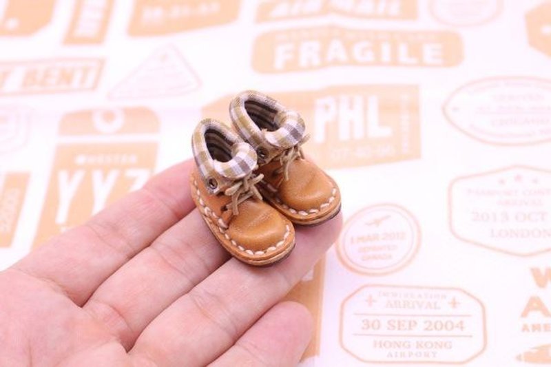 Small leather boots | Marron lined - 项链 - 真皮 