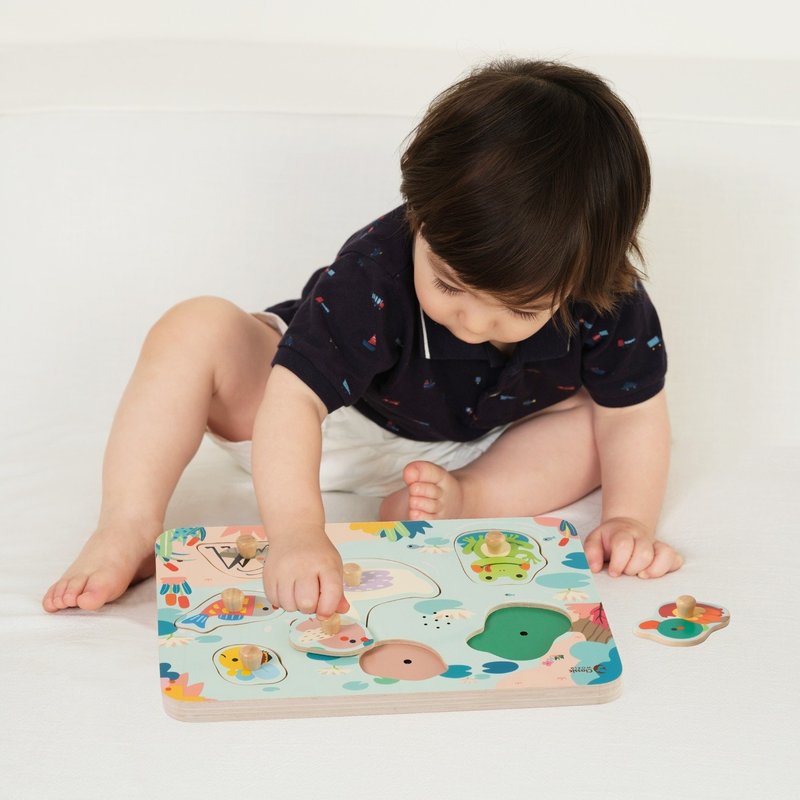 池塘音乐派对手抓板【幼儿启蒙拼图 有声拼图 适合18个月以上】 - 玩具/玩偶 - 木头 多色