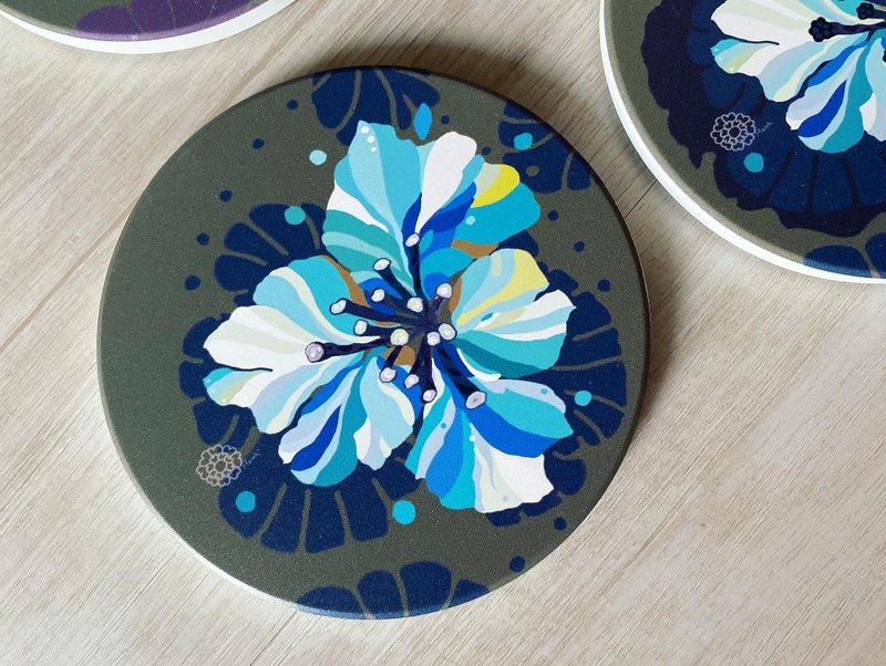 | 纯洁、高尚及淡泊 - 山樱花语 (凉花系白蕊 no.B11) | 陶瓷杯垫 - 杯垫 - 陶 