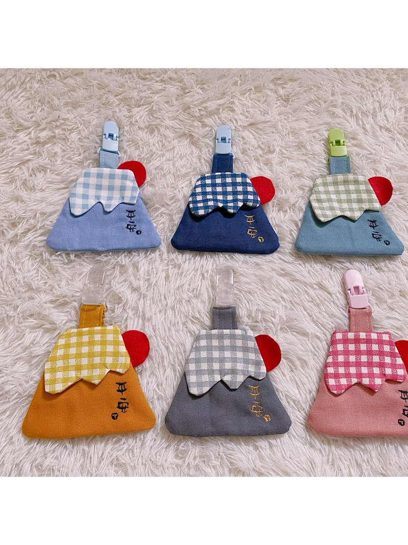 富士山。刺绣款平安福袋 平安符袋 可加绣名字 定制化礼物 - 平安符/符袋 - 棉．麻 蓝色