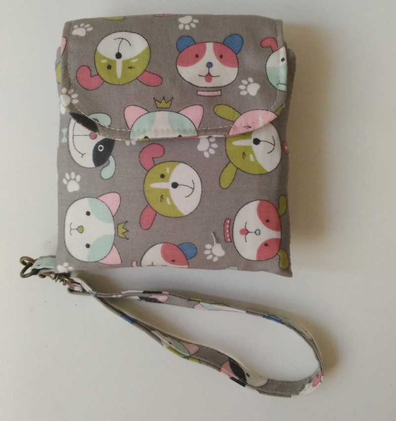 多用途手拿包  *文子手作*日本棉布 - 手提包/手提袋 - 棉．麻 灰色