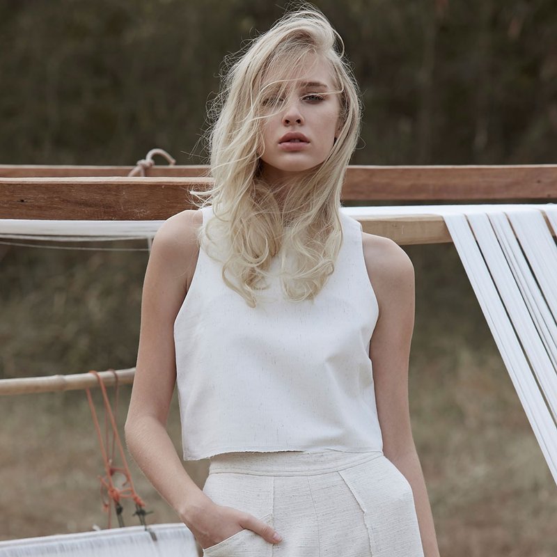 BAMBOO TANK TOP - 女装上衣 - 棉．麻 白色