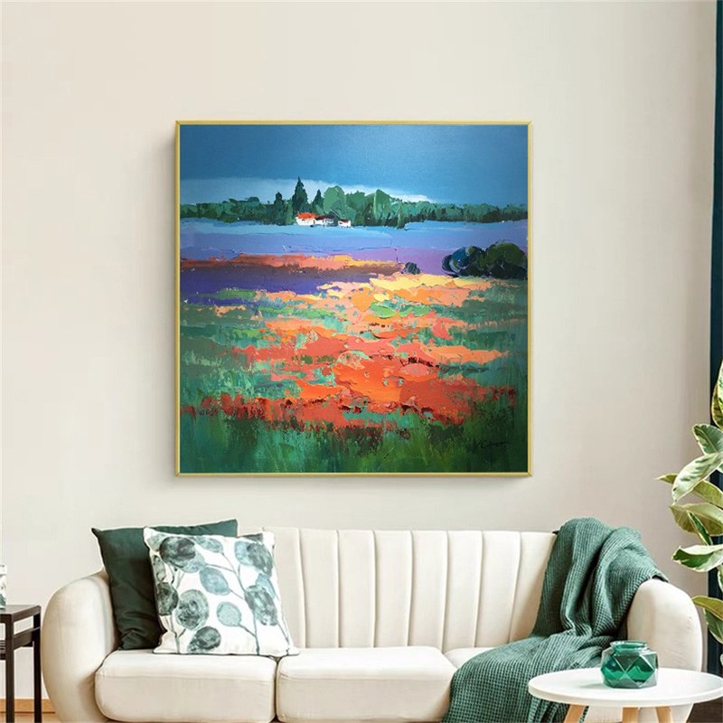 花海 手绘/抽象油画/原创商品/装饰画/挂画/客厅/版画/田园风景画 - 海报/装饰画/版画 - 亚麻 