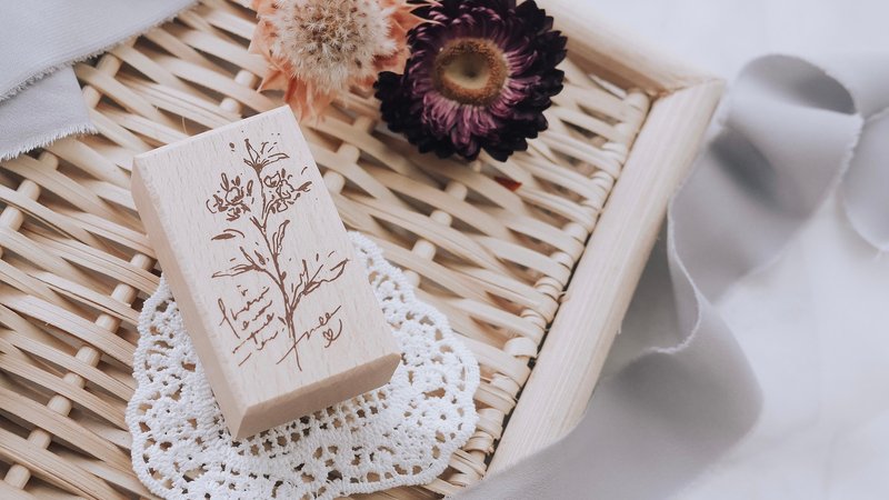 花草系打印章 - One More Time - 印章/印台 - 木头 咖啡色