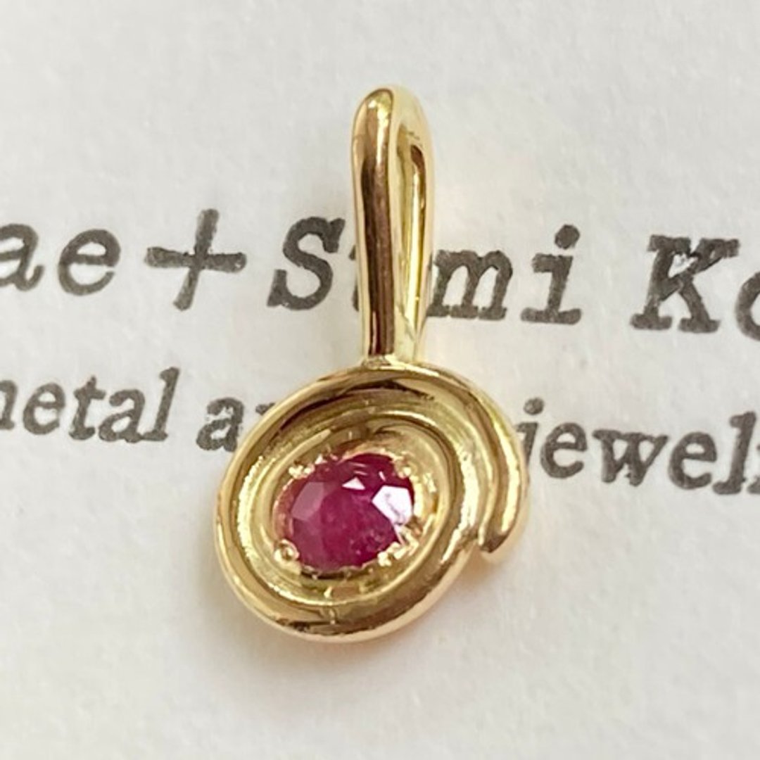 K18 Gold+Pink Spinel ◆18K Natural Pink Spinel Spiral Pendant Top - 项链 - 其他金属 