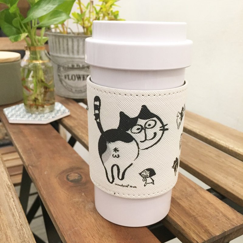 0%胶 文地猫咖啡Mug - 水瓶/水壶 - 其他材质 白色