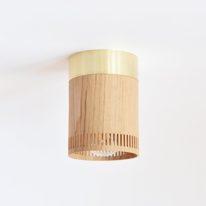 木缝隙吸顶灯 E26 附黄铜简约木制照明 - 灯具/灯饰 - 木头 咖啡色