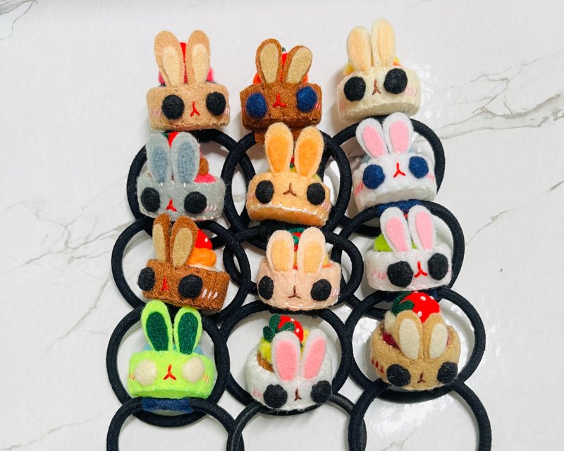 不织布发饰/发束/发圈-兔子蛋糕造型 - 发饰 - 其他人造纤维 多色