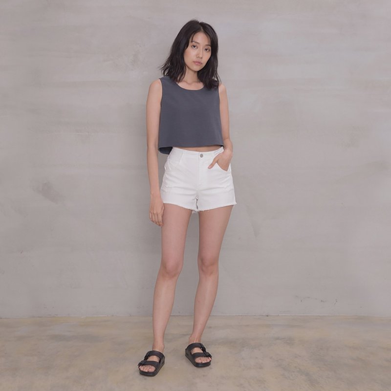 摇滚夏季牛仔短裤 Distressed Washed Denim Short - 女装短裤 - 棉．麻 多色