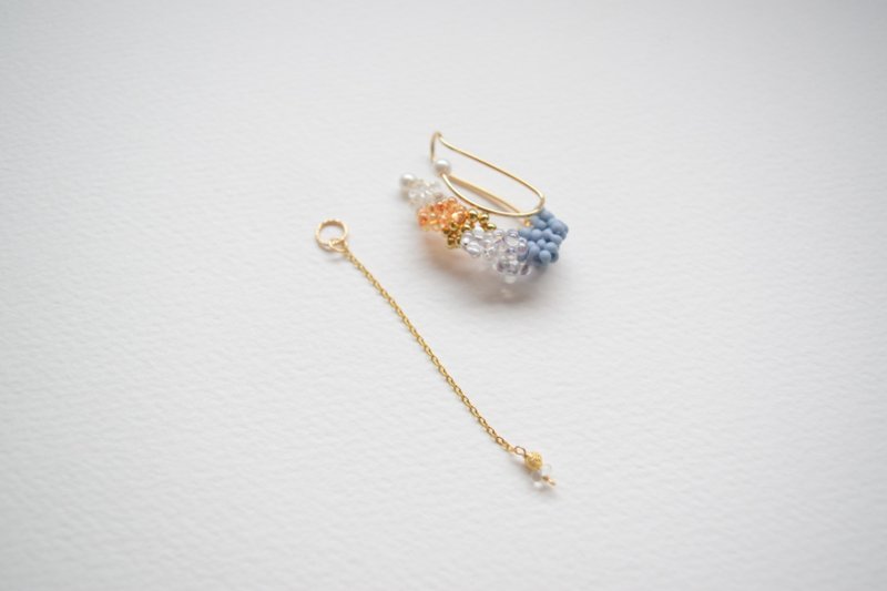 14K gold filled earcuff【one ear】 - 袖扣 - 石头 绿色