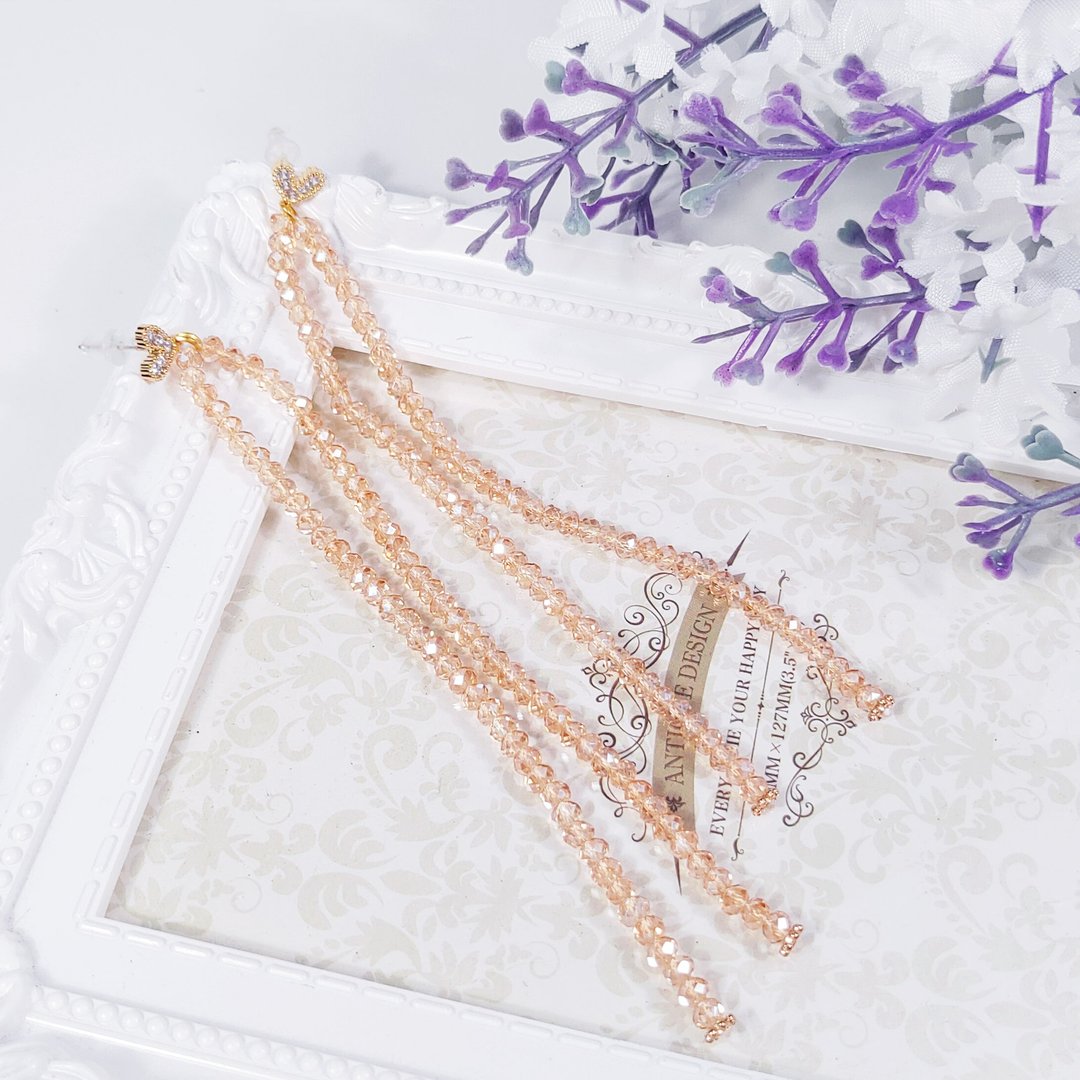 施华洛世奇水晶 流苏 时尚 前卫 典雅 气质 长链耳环 单品 礼物 - 耳环/耳夹 - 宝石 橘色