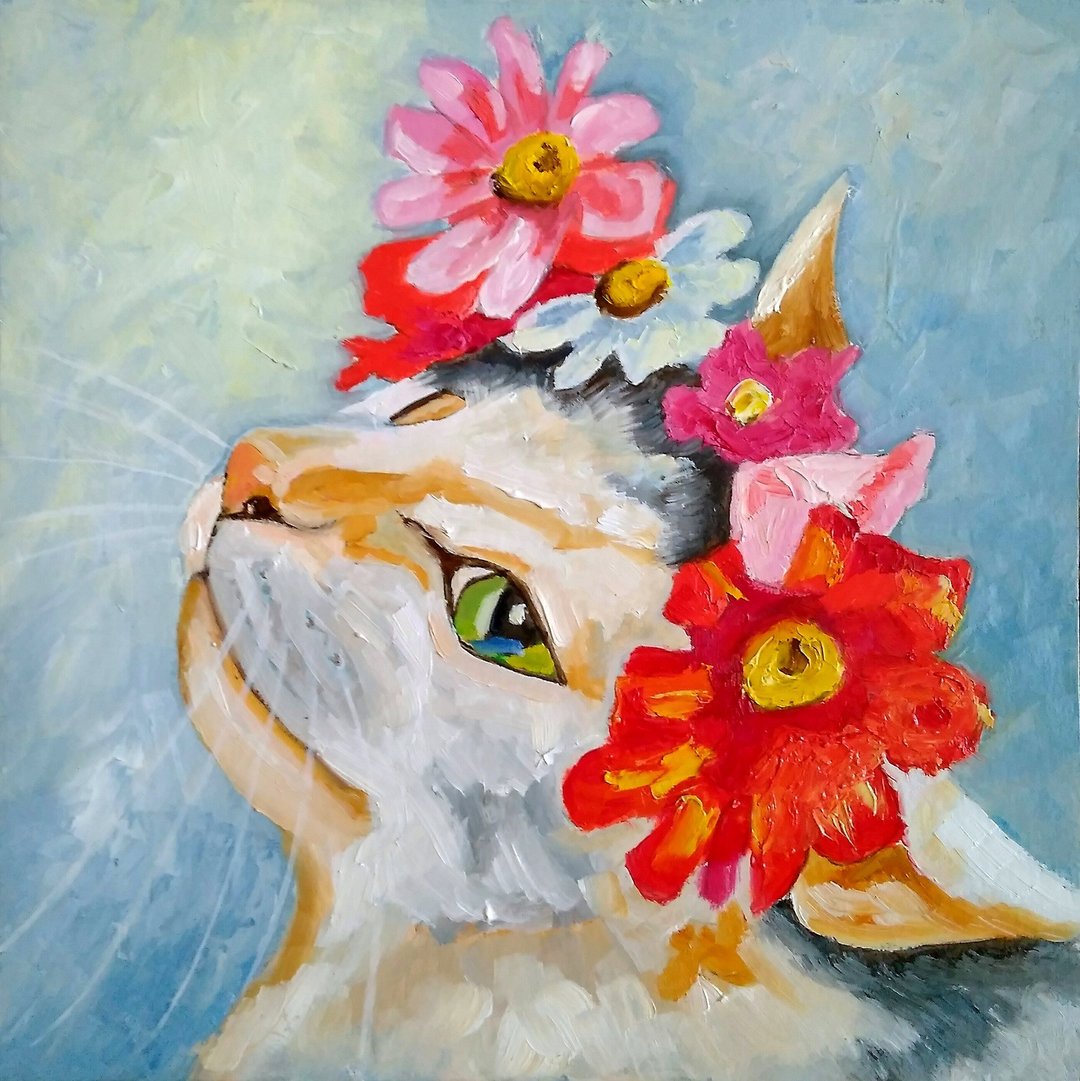 猫油画，小猫原创艺术，宠物肖像，油画，油画原作 - 海报/装饰画/版画 - 其他材质 多色