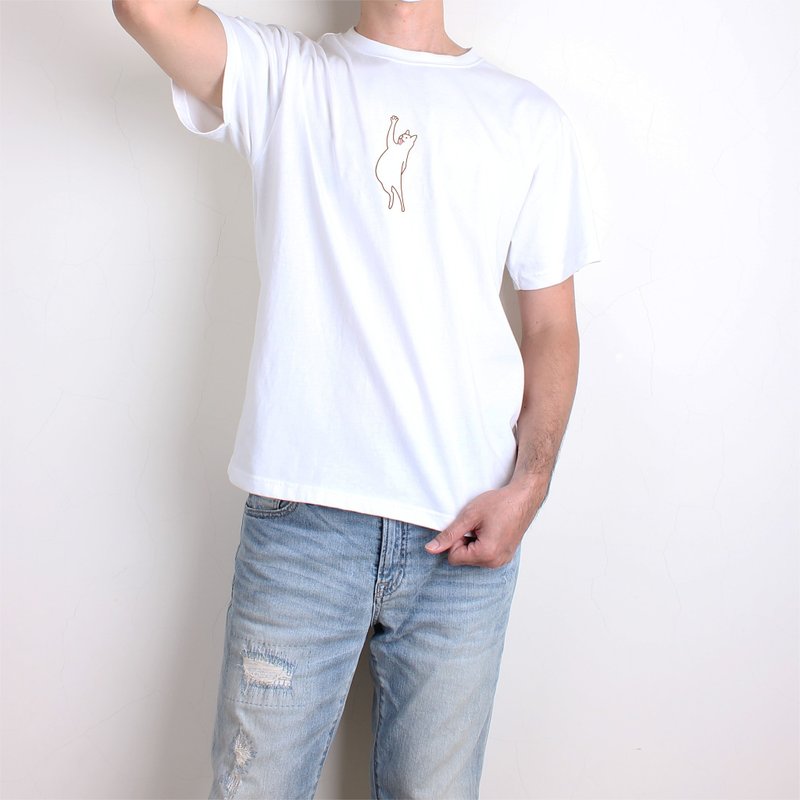 【斑贵妃】喔x哇ㄟ卡称  短T/女上衣/男T恤/T-Shirt - 女装 T 恤 - 棉．麻 白色