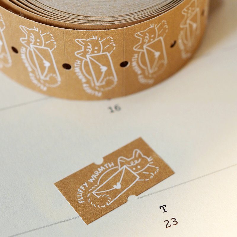 标签贴纸-毛茸茸来信 - 贴纸 - 纸 白色