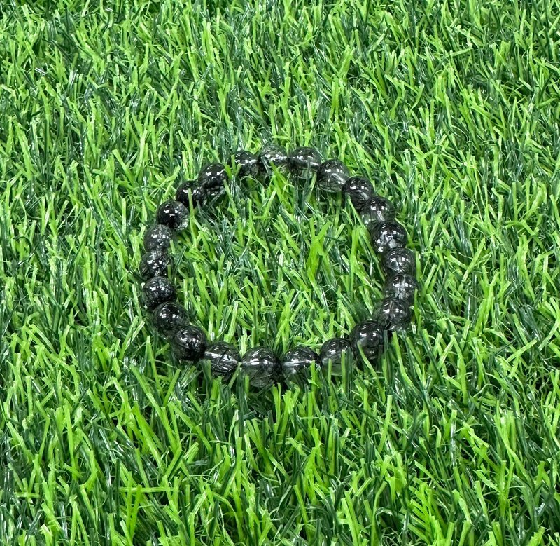 黑发晶 水晶手链 8mm - 手链/手环 - 水晶 黑色