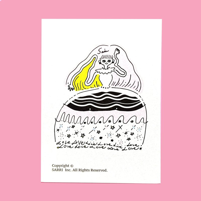 明信片 小海报 防水贴纸 机车贴纸 行李箱贴纸 蛋糕 卡片 万用卡 - 卡片/明信片 - 纸 粉红色