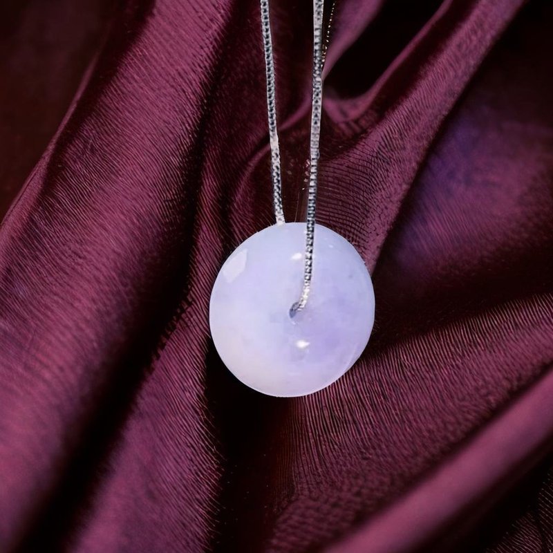 【愿·平安】紫罗兰翡翠平安扣吊饰 | 天然缅甸玉翡翠A货 | 送礼 - 吊饰 - 玉石 紫色