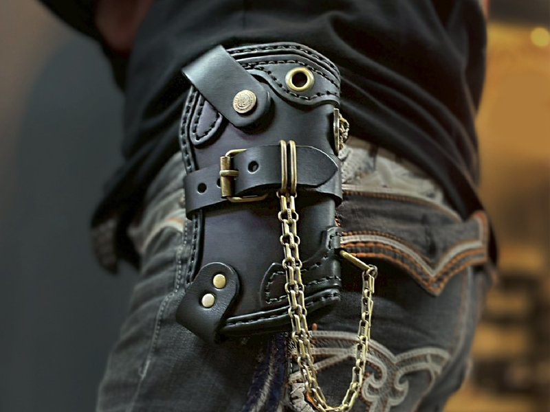 手机皮套 | 枪套造型 - 手机壳/手机套 - 真皮 黑色