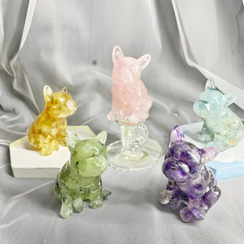 【手工制作】天然能量水晶法斗犬/水晶摆饰 - 摆饰 - 水晶 