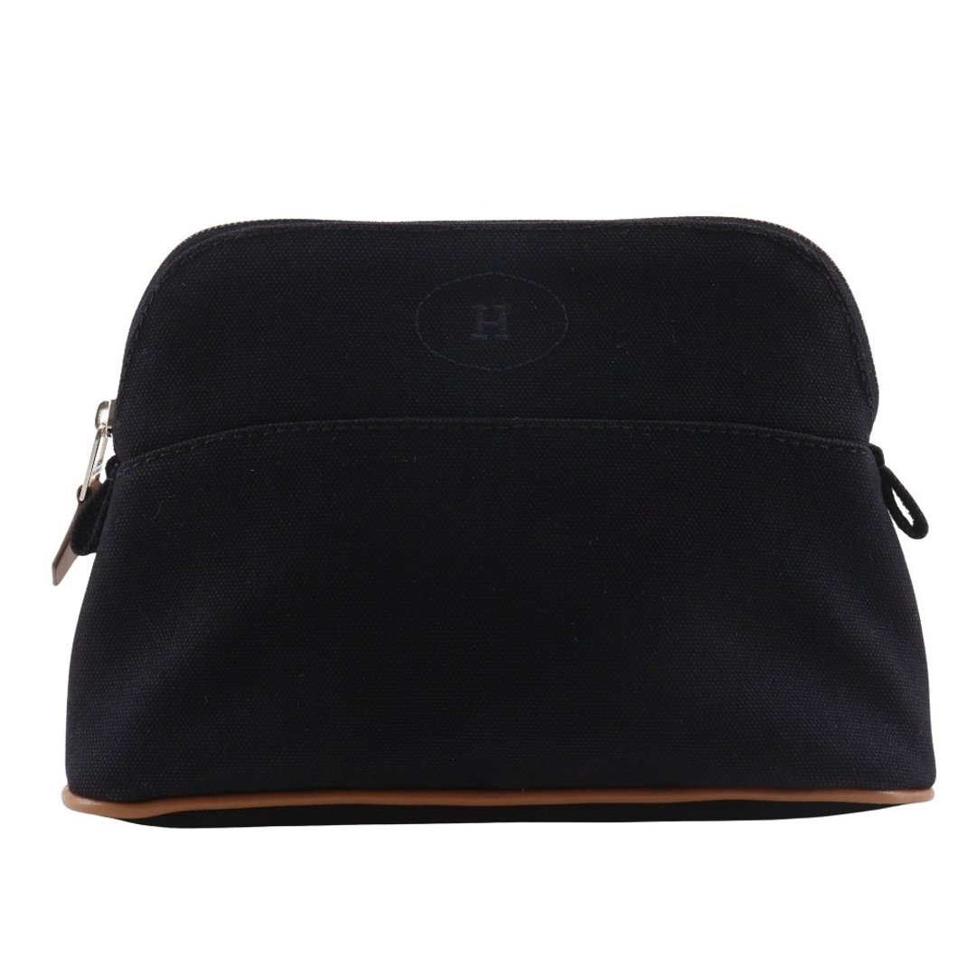 【日本直送】爱马仕 HERMES Bolide Pouch Mini 化妆包 棉 黑色 女性【二手】 - 化妆包/杂物包 - 棉 黑色
