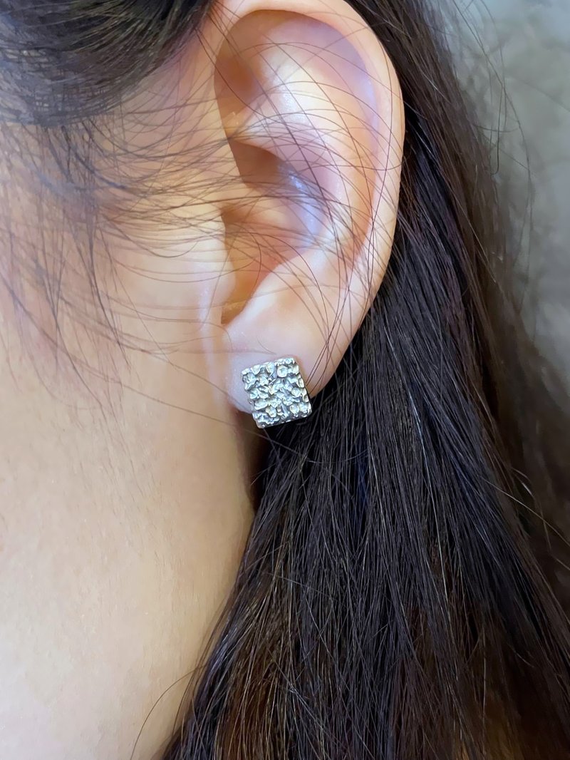 时.痕耳环 - 耳环/耳夹 - 纯银 