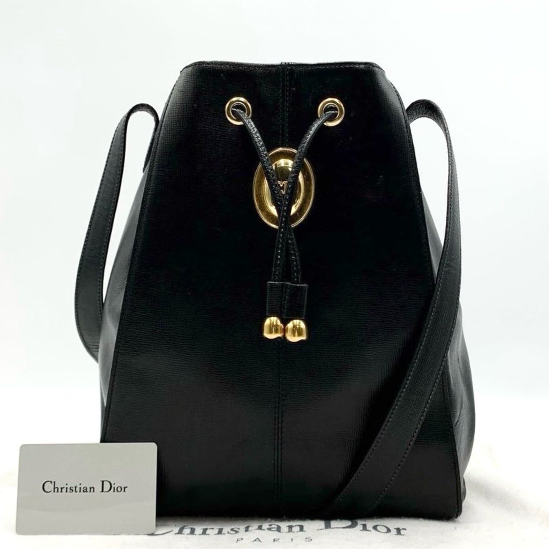 绝版中古包 Dior 黑色金蛋水桶包 斜背包 单肩包 侧背包 古董包 - 侧背包/斜挎包 - 真皮 黑色
