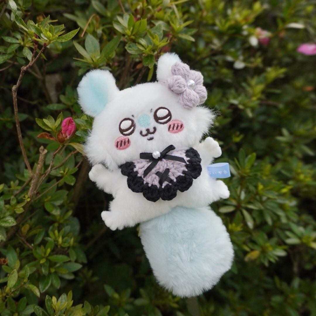 薰衣草-赏花领巾 | 娃衣 吉伊卡哇 ちいかわ Chiikawa 10cm - 玩偶/公仔 - 棉 黑色