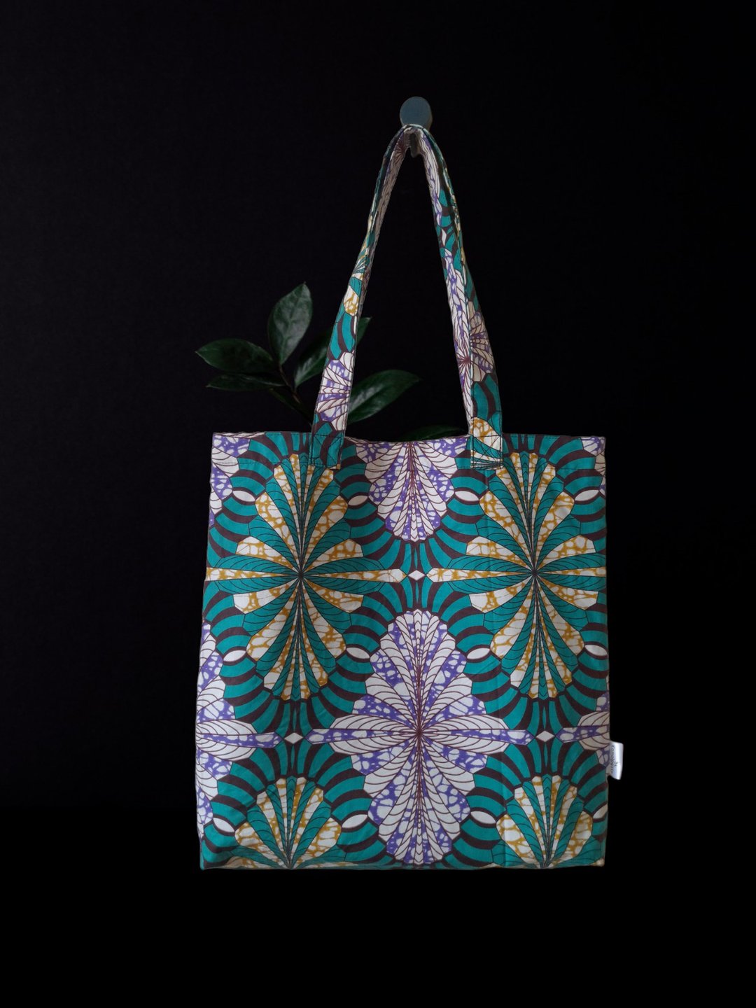 Handmade Summer  African Print Cotton Tote Bag Ankara - 手提包/手提袋 - 棉 绿色
