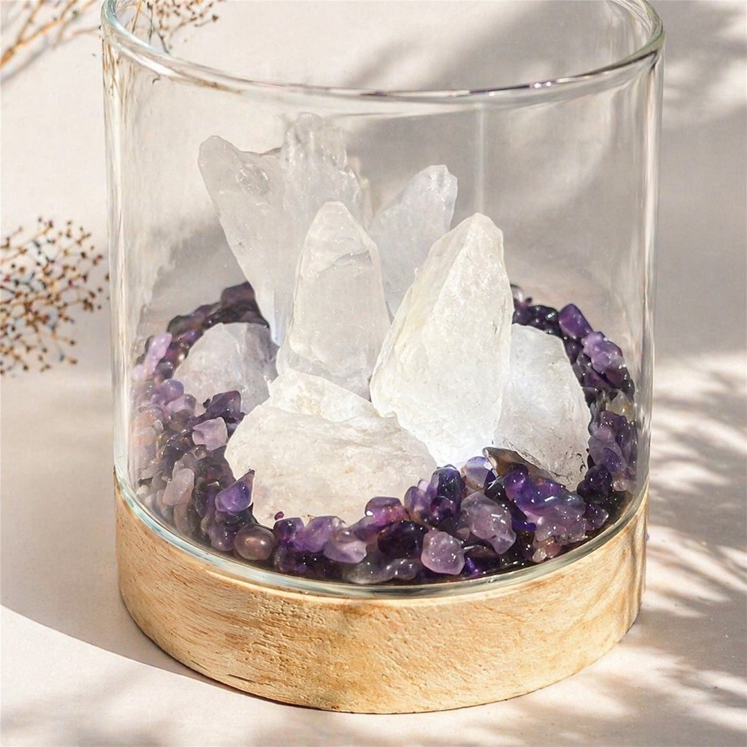 水晶 扩香灯 疗愈小物 夜灯 招财小物 消磁摆件 办公室 迷你 赠礼 - 香薰/精油/线香 - 水晶 