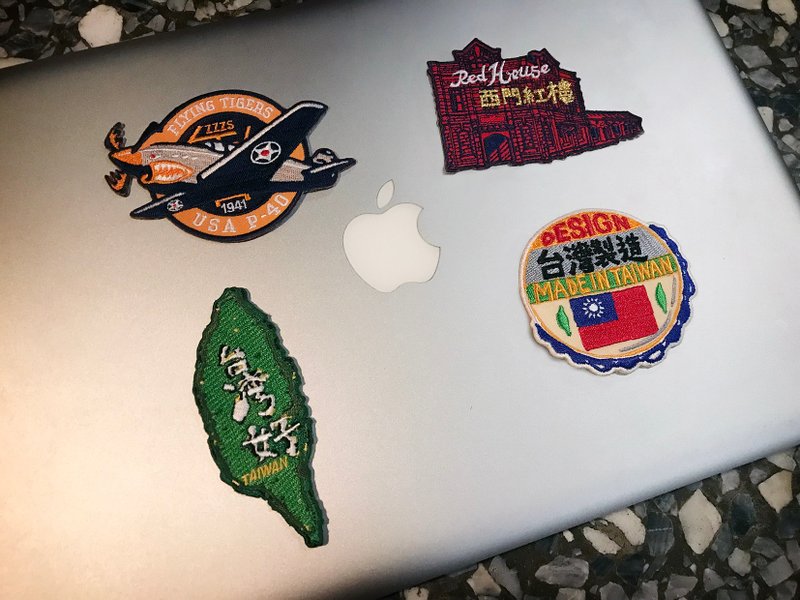 怀旧刺绣贴纸布章 Taiwan style Embroidery sticker - 贴纸 - 绣线 