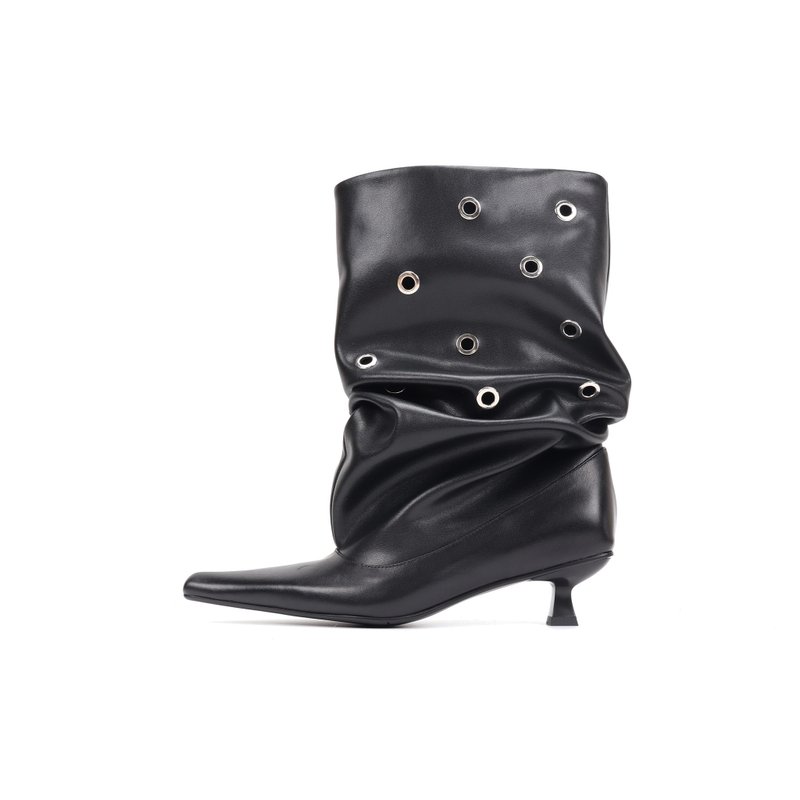 I'm cookie原创  尖头牛皮堆堆靴   圆环设计时尚靴 - 女款短靴 - 其他材质 