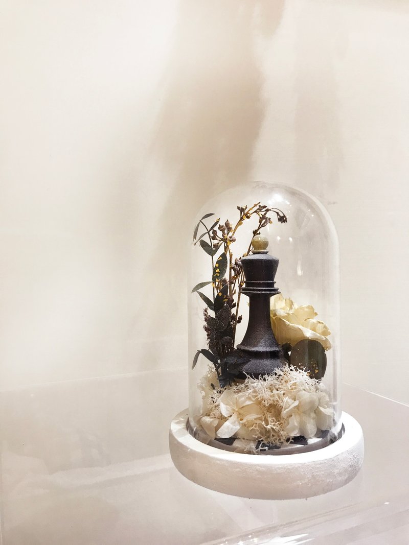 黑白棋风玻璃中干燥花艺课程 - 植栽 - 玻璃 