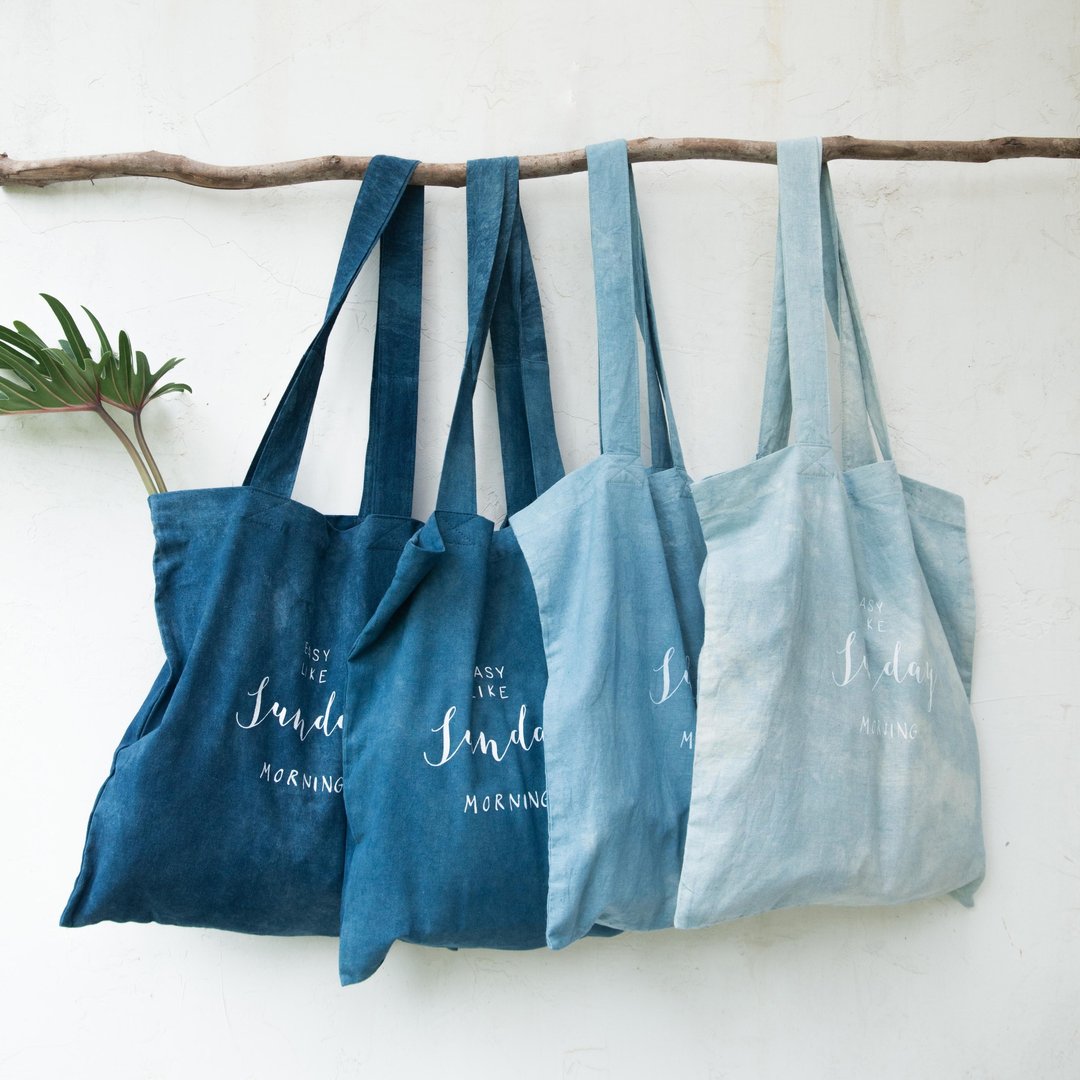 easy like Sunday morning | natural indigo Tote Bag - 侧背包/斜挎包 - 棉 蓝色