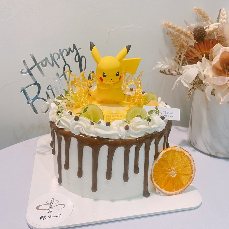 皮卡丘主题蛋糕 公仔自备 定制化 生日蛋糕 铄甜点 纪念日 巧克力 - 蛋糕/甜点 - 新鲜食材 