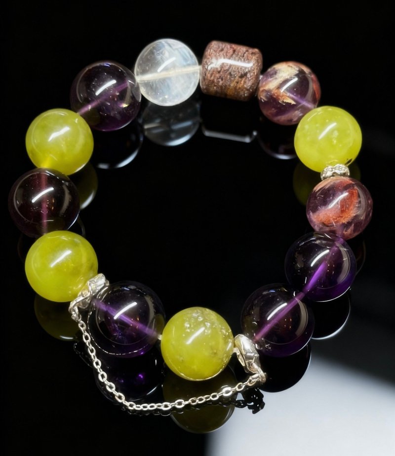 Crystal.EAA 设计款水晶手链 紫绿晶梦 迷幻星轨 紫幽灵 羽毛蓝针 - 手链/手环 - 水晶 多色