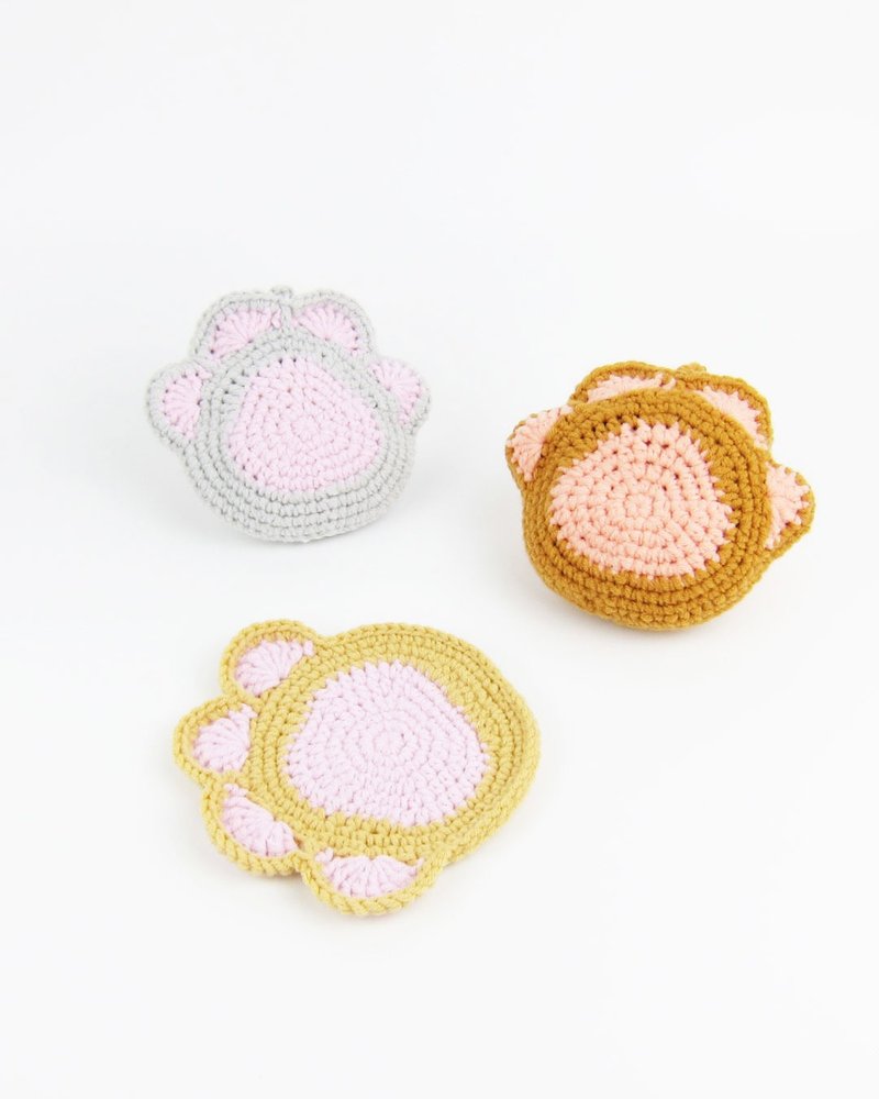 【体验活动】编织肉球杯垫&肉球小物袋&肉球饮料收纳袋 - 编织/羊毛毡/布艺 - 其他人造纤维 