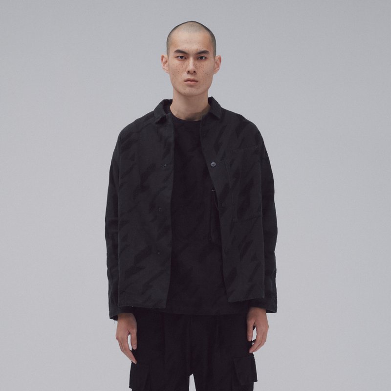 DYCTEAM - Symbiosis - Black Jacquard Jacket (black) - 男装外套 - 棉．麻 黑色